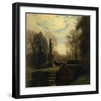 Statue at Villa Borghese, 1906-Giuseppe Pellizza da Volpedo-Framed Giclee Print