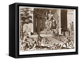 Statue at Zeus at Olympia, One of Ancient Seven Wonders of the World-null-Framed Stretched Canvas