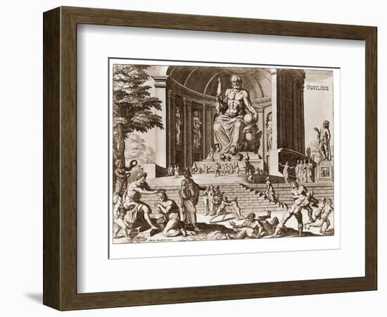 Statue at Zeus at Olympia, One of Ancient Seven Wonders of the World-null-Framed Photographic Print