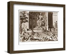 Statue at Zeus at Olympia, One of Ancient Seven Wonders of the World-null-Framed Photographic Print