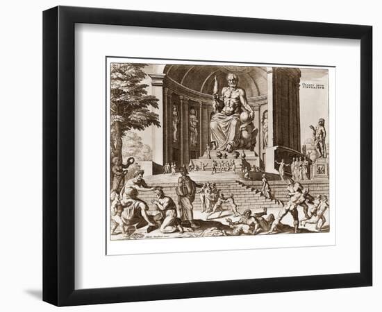 Statue at Zeus at Olympia, One of Ancient Seven Wonders of the World-null-Framed Photographic Print