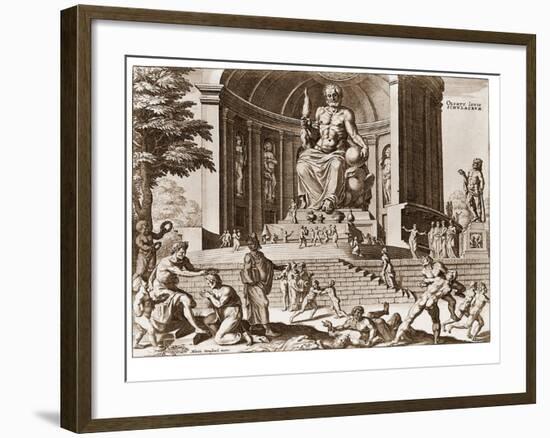 Statue at Zeus at Olympia, One of Ancient Seven Wonders of the World-null-Framed Photographic Print