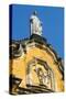 Statue Atop the Baroque Facade of the Iglesia De La Recoleccion Church-Rob Francis-Stretched Canvas