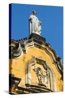 Statue Atop the Baroque Facade of the Iglesia De La Recoleccion Church-Rob Francis-Stretched Canvas