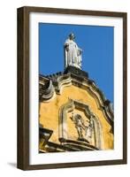 Statue Atop the Baroque Facade of the Iglesia De La Recoleccion Church-Rob Francis-Framed Photographic Print