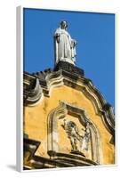 Statue Atop the Baroque Facade of the Iglesia De La Recoleccion Church-Rob Francis-Framed Photographic Print