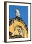Statue Atop the Baroque Facade of the Iglesia De La Recoleccion Church-Rob Francis-Framed Photographic Print