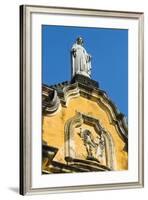 Statue Atop the Baroque Facade of the Iglesia De La Recoleccion Church-Rob Francis-Framed Photographic Print