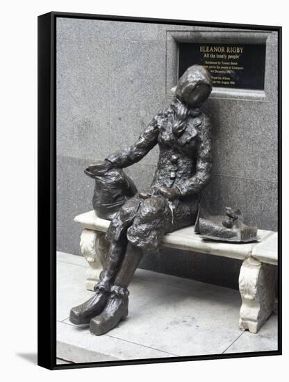 Statue by Tommy Steele of the Eponymous Woman of the Beatles Song, Eleanor Rigby-Ethel Davies-Framed Stretched Canvas