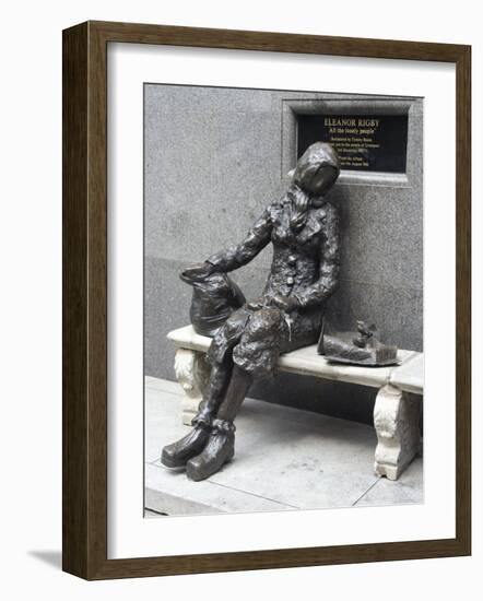 Statue by Tommy Steele of the Eponymous Woman of the Beatles Song, Eleanor Rigby-Ethel Davies-Framed Photographic Print