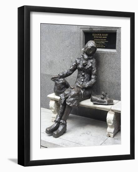 Statue by Tommy Steele of the Eponymous Woman of the Beatles Song, Eleanor Rigby-Ethel Davies-Framed Photographic Print