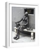 Statue by Tommy Steele of the Eponymous Woman of the Beatles Song, Eleanor Rigby-Ethel Davies-Framed Photographic Print