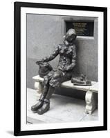 Statue by Tommy Steele of the Eponymous Woman of the Beatles Song, Eleanor Rigby-Ethel Davies-Framed Photographic Print