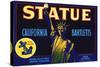 Statue California Bartletts Pear Fruit Crate Label-null-Stretched Canvas