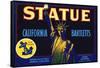 Statue California Bartletts Pear Fruit Crate Label-null-Framed Stretched Canvas