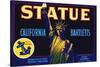 Statue California Bartletts Pear Fruit Crate Label-null-Stretched Canvas