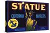 Statue California Bartletts Pear Fruit Crate Label-null-Stretched Canvas