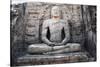 Statue Carved in Rock Depicting Seated Buddha-null-Stretched Canvas