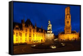 Statue Center Old City Square Bruges Belfry-pius99-Framed Stretched Canvas