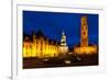 Statue Center Old City Square Bruges Belfry-pius99-Framed Photographic Print