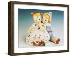 Statue Depicting Two Seated Children-null-Framed Giclee Print