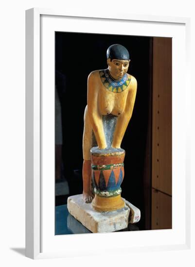 Statue Depicting Woman Filtering Barley to Make Beer-null-Framed Giclee Print