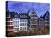 Statue, Garden and Building Facade, Frankfurt, Germany-Peter Adams-Stretched Canvas