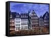 Statue, Garden and Building Facade, Frankfurt, Germany-Peter Adams-Framed Stretched Canvas