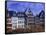 Statue, Garden and Building Facade, Frankfurt, Germany-Peter Adams-Framed Stretched Canvas