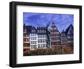 Statue, Garden and Building Facade, Frankfurt, Germany-Peter Adams-Framed Photographic Print