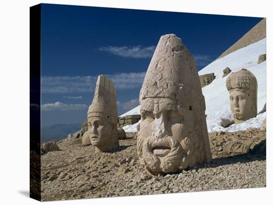 Statue Heads of Zeus, Antiochos and Tyche, West Terrace at Nemrut Dag, Anatolia, Turkey Minor-Woolfitt Adam-Stretched Canvas