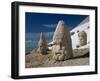 Statue Heads of Zeus, Antiochos and Tyche, West Terrace at Nemrut Dag, Anatolia, Turkey Minor-Woolfitt Adam-Framed Photographic Print