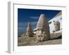 Statue Heads of Zeus, Antiochos and Tyche, West Terrace at Nemrut Dag, Anatolia, Turkey Minor-Woolfitt Adam-Framed Photographic Print