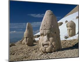 Statue Heads of Zeus, Antiochos and Tyche, West Terrace at Nemrut Dag, Anatolia, Turkey Minor-Woolfitt Adam-Mounted Photographic Print