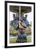 Statue in Fountain. Place de la Concorde. Paris.-Tom Norring-Framed Photographic Print