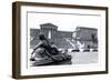 Statue in Front of Philadelphia Museum of Art-null-Framed Art Print