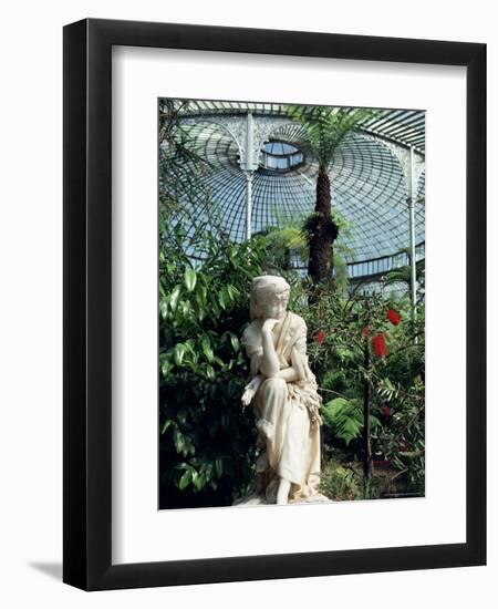 Statue in Glasshouse at the Botanic Gardens, Glasgow, Scotland, United Kingdom-Adam Woolfitt-Framed Photographic Print