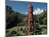 Statue in Marae Arahurahu-null-Mounted Giclee Print