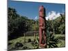 Statue in Marae Arahurahu-null-Mounted Giclee Print