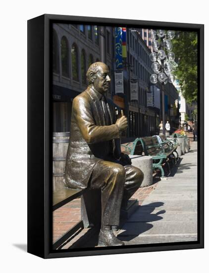 Statue in Quincy Market, Boston, Massachusetts, New England, USA-Amanda Hall-Framed Stretched Canvas