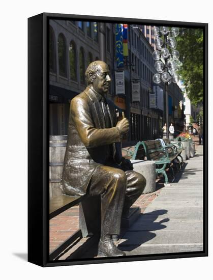 Statue in Quincy Market, Boston, Massachusetts, New England, USA-Amanda Hall-Framed Stretched Canvas