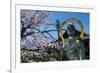 Statue in the Cherry Blossom in the Maruyama-Koen Park, Kyoto, Japan, Asia-Michael Runkel-Framed Photographic Print