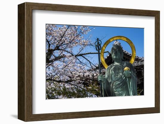 Statue in the Cherry Blossom in the Maruyama-Koen Park, Kyoto, Japan, Asia-Michael Runkel-Framed Photographic Print