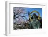 Statue in the Cherry Blossom in the Maruyama-Koen Park, Kyoto, Japan, Asia-Michael Runkel-Framed Photographic Print