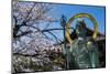 Statue in the Cherry Blossom in the Maruyama-Koen Park, Kyoto, Japan, Asia-Michael Runkel-Mounted Photographic Print