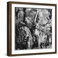 Statue in the Giardini Pubblici, Castello-Simon Marsden-Framed Giclee Print