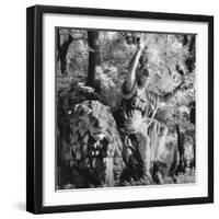 Statue in the Giardini Pubblici, Castello-Simon Marsden-Framed Giclee Print