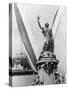 Statue in the Place de La Republique-Loomis Dean-Stretched Canvas