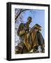 Statue Indro Montanelli in the Giardini Pubblici in Milan-enricocacciafotografie-Framed Photographic Print