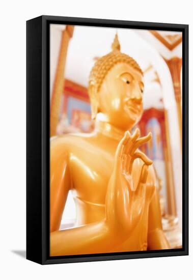 Statue, Karon Beach, Buddhist Temple, Phuket Island, Phuket, Thailand, Southeast Asia, Asia-Andrew Stewart-Framed Stretched Canvas